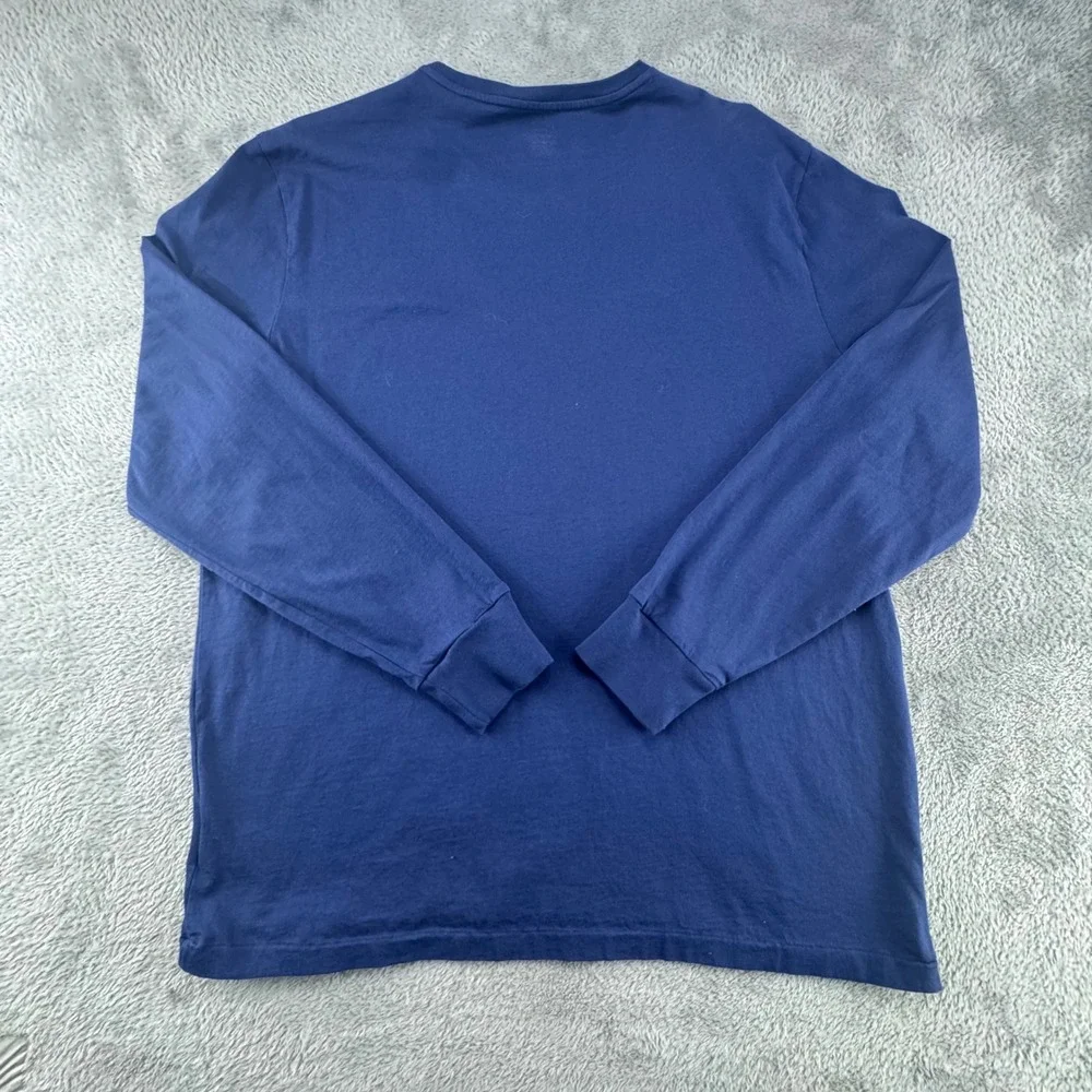 Polo Ralph Lauren Long Sleeve T-Shirt Mens XL‎ Navy Blue Excellent Slim Fit